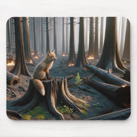 Wildfire boomstronk met vos muismat (Voorkant)