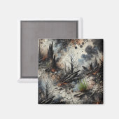 Wildfire nasleep Abstracte kunstmagneet Magneet (Voorkant / Achterkant)