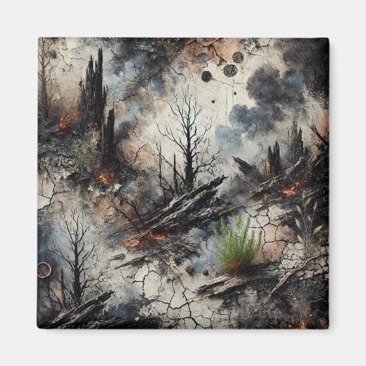 Wildfire nasleep Abstracte kunstmagneet Magneet (Voorkant)