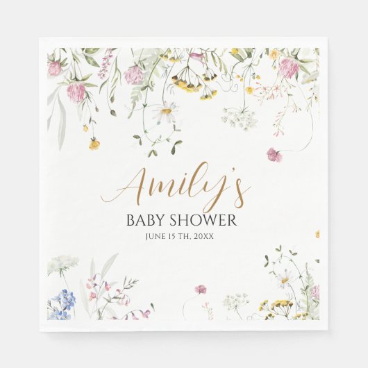 Wildfloral Girls Baby shower Servet (Voorkant)