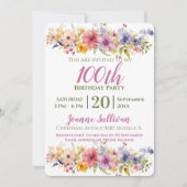 Wildflower 100ste verjaardag kaart (Voorkant)