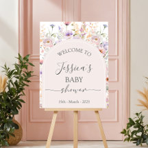 Wildflower 16x20 Baby Shower Welcome Sign