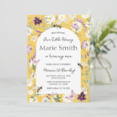 Wildflower 1e bij - Dag Verjaardag Tuinfeest Kaart (Staand voorkant)