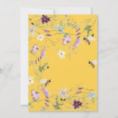 Wildflower 1e bij - Dag Verjaardag Tuinfeest Kaart (Achterkant)