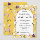 Wildflower 1e bij - Dag Verjaardag Tuinfeest Kaart (Voorkant / Achterkant)