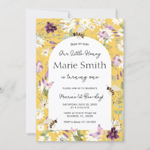 Wildflower 1e bij - Dag Verjaardag Tuinfeest Kaart