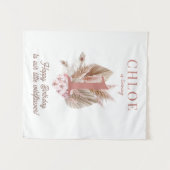 Wildflower 1e verjaardag banner wandtapijt wandkleed (Voorkant (horizontaal))