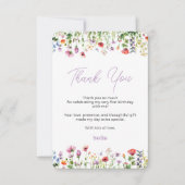 Wildflower 1e verjaardag bedankkaart (Voorkant)