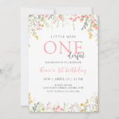 Wildflower 1e verjaardag Little Miss ONEderful Kaart (Voorkant)