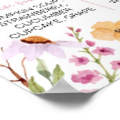 Wildflower 1e verjaardag mijlpaal teken poster (Hoek)