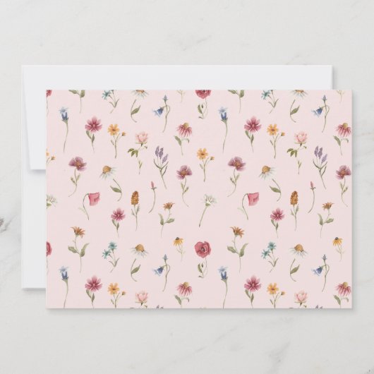 Wildflower 1e Verjaardag Printable Dank u Kaarten (Achterkant)