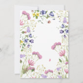 Wildflower 1e verjaardag script roze  kaart (Achterkant)