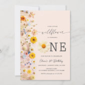 Wildflower 1e verjaardag uitnodiging (Voorkant)