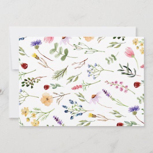 Wildflower 1e verjaardag uitnodiging (Achterkant)