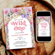 Wildflower 1e verjaardag uitnodiging