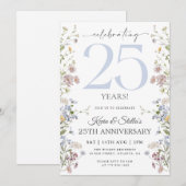 Wildflower 25e verjaardag kaart (Voorkant / Achterkant)
