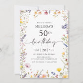 Wildflower 50ste verjaardag uitnodiging (Voorkant)