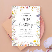 Wildflower 50ste verjaardag uitnodiging