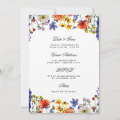 Wildflower 70 Verjaardagsfeest Save Datum Details Kaart (Achterkant)