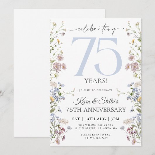 Wildflower 75e Jubileum Kaart (Voorkant / Achterkant)