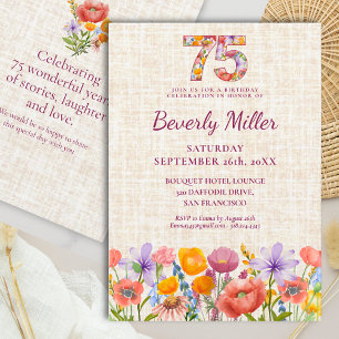 Wildflower 75e verjaardagsfeest - bloem nummer kaart