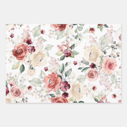 Wildflower 7e verjaardag inpakpapier vel (Voorkant 2)