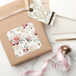 Wildflower 7e verjaardag vierkante sticker