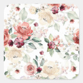 Wildflower 7e verjaardag vierkante sticker (Voorkant)