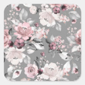 Wildflower 7e verjaardag vierkante sticker (Voorkant)