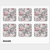 Wildflower 7e verjaardag vierkante sticker (Vel)