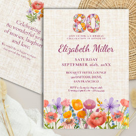 Wildflower 80ste verluisterfeest - Bloem nummer Kaart
