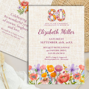 Wildflower 80ste verluisterfeest - Bloem nummer Kaart