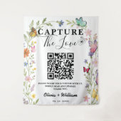 Wildflower Aandenken | 'Leg de Liefde Vast' QR Cod Wandkleed (Voorkant)