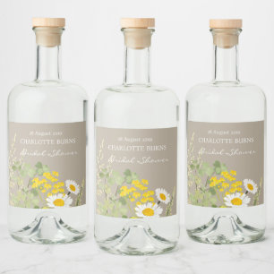 Wildflower Aangepast Vrijgezellenfeest Likeurfles Etiket