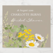 Wildflower Aangepast Vrijgezellenfeest Likeurfles Etiket (Enkel label)