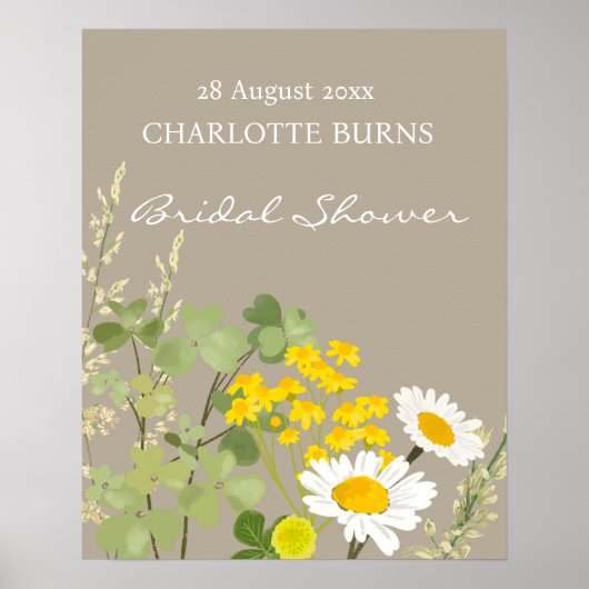 Wildflower Aangepast Vrijgezellenfeest Poster (Voorkant)