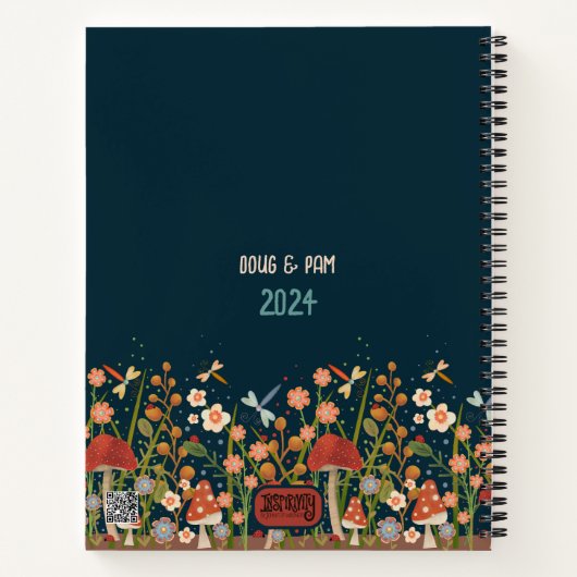 Wildflower Aangepaste fotonaam Datum Bucket List Notitieboek (Achterkant)