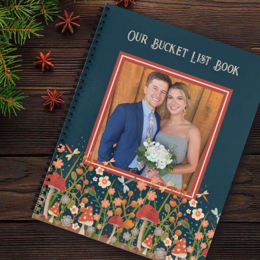 Wildflower Aangepaste fotonaam Datum Bucket List Notitieboek