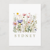 Wildflower aangepaste naam briefkaart (Voorkant)