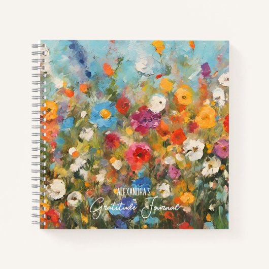 Wildflower Aangepaste Naam Dankbaarheid Journaal Notitieboek (Voorkant)