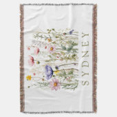Wildflower aangepaste naam deken (Voorkant Verticaal)