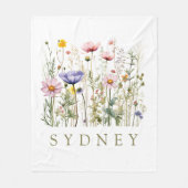 Wildflower aangepaste naam fleece deken (Voorkant)