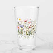 Wildflower aangepaste naam glas (Voorkant)