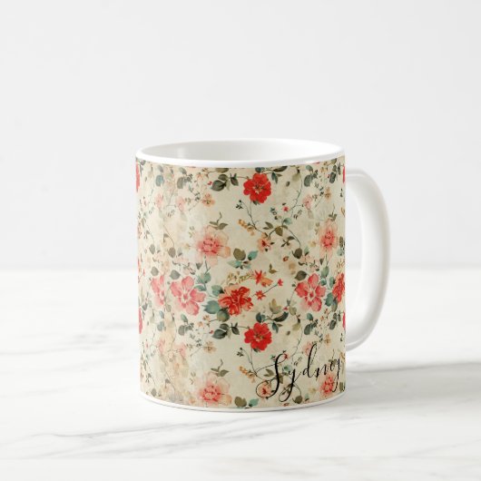 Wildflower aangepaste naam koffiemok (Voorkant rechts)