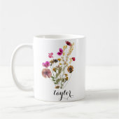 Wildflower aangepaste naam koffiemok (Links)