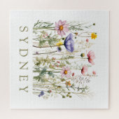 Wildflower aangepaste naam legpuzzel (Horizontaal)