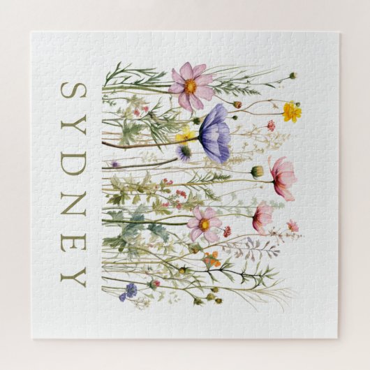 Wildflower aangepaste naam legpuzzel (Horizontaal)