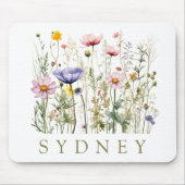 Wildflower aangepaste naam muismat (Voorkant)