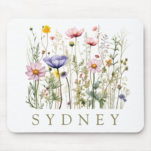 Wildflower aangepaste naam muismat (Voorkant)