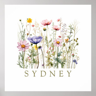 Wildflower aangepaste naam poster